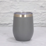 Grey 12oz Double-Wall Vacuum 304 Eggshell Cup - Mini Portable Insulated U-Shaped Cup Creative Small Beer Mug