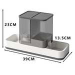 Grey 2-in-1 Automatic Pet Water and Food Dispenser - Gravity Feeder for Cats and Dogs - Pet Care > Cat Supplies > Cat