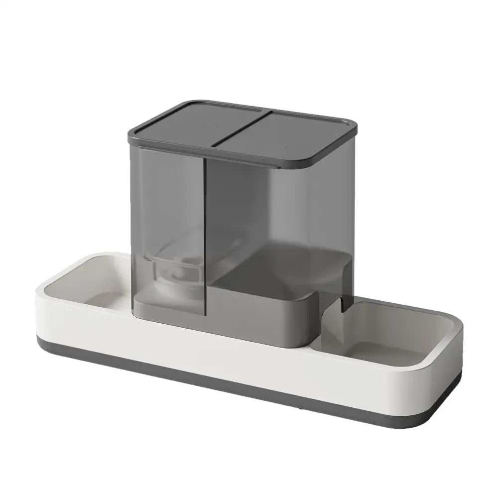 Grey 2-in-1 Automatic Pet Water and Food Dispenser - Gravity Feeder for Cats and Dogs - Pet Care > Cat Supplies > Cat