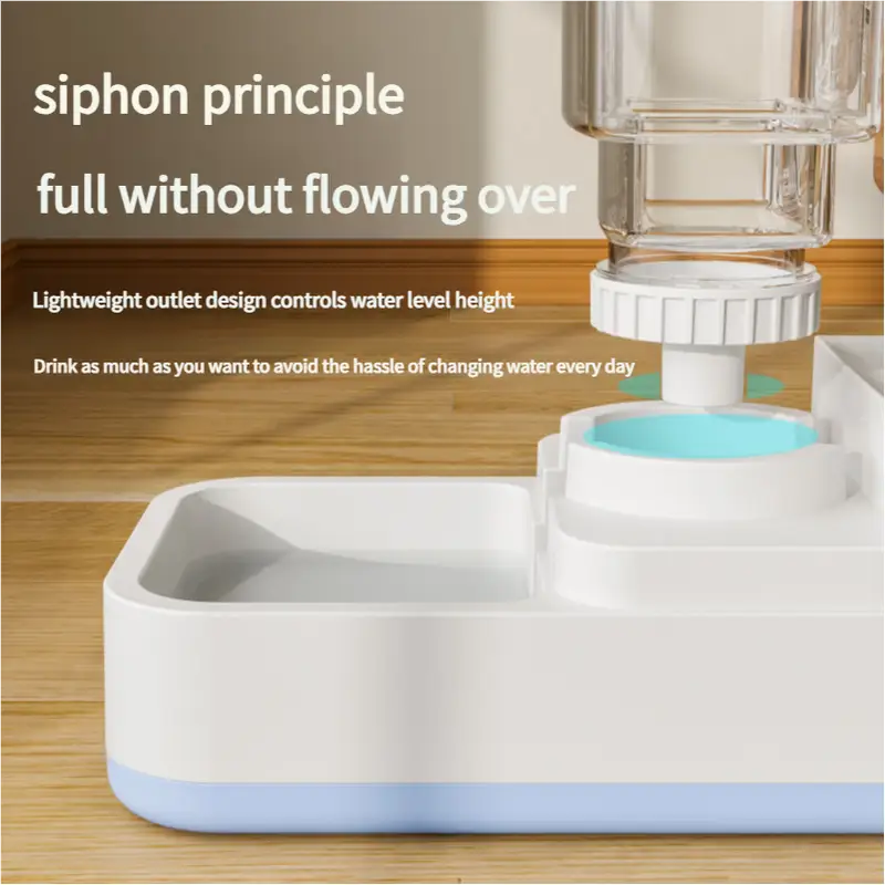 Grey 2-in-1 Automatic Pet Water and Food Dispenser - Gravity Feeder for Cats and Dogs - Pet Care > Cat Supplies > Cat