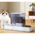 Grey 2-in-1 Automatic Pet Water and Food Dispenser - Gravity Feeder for Cats and Dogs - Pet Care > Cat Supplies > Cat