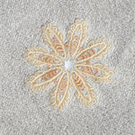 Grey 4-Pack Elegant Glod Floral Embroidered Cotton Hand Towels - Ultra Soft & Absorbent - Home & Garden > Bathroom
