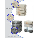 Grey 4-Pack Elegant Glod Floral Embroidered Cotton Hand Towels - Ultra Soft & Absorbent - Home & Garden > Bathroom