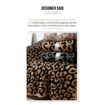 Grey and Black Luxurious Leopard Print Knit Throw Blanket - Ultra-Soft Jacquard Plush for Sofa Bed & Cozy Comfort