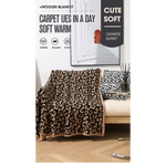 Grey and Black Luxurious Leopard Print Knit Throw Blanket - Ultra-Soft Jacquard Plush for Sofa Bed & Cozy Comfort