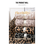 Grey and Black Luxurious Leopard Print Knit Throw Blanket - Ultra-Soft Jacquard Plush for Sofa Bed & Cozy Comfort