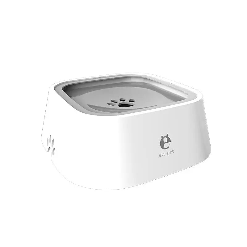 Grey Anti-Spill Floating Pet Water Bowl for Dogs and Cats - 1L Capacity Splash-Proof and Anti-Wet Mouth Design - Pet