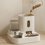 Grey Automatic Pet Feeder and Water Dispenser - Smart Dog Bowl & Cat Feeder Universal Pet Feeding Station Electric Pet
