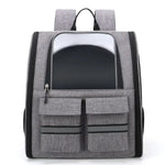 Grey Collapsible Pet Carrier Backpack with Trolley Sleeve - Pet Care > Cat Supplies > Cat Carriers & Crates