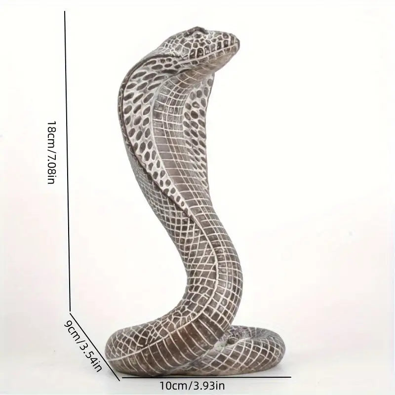 Grey Decorative Resin Cobra Statue - Unique Animal Figurine for Home Decor & Creative Gifts - Home & Garden > Decor >