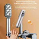 Grey Handheld Shower Head with Silicone Brush and Massage Function - High-Pressure Water Spray - Home & Garden >