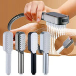Grey Handheld Shower Head with Silicone Brush and Massage Function - High-Pressure Water Spray - Home & Garden >