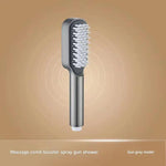 Grey Handheld Shower Head with Silicone Brush and Massage Function - High-Pressure Water Spray - Home & Garden >