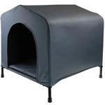 Grey L Portable Flea and Mite Resistant Dog Kennel House W Cushion - Pet Care > Dog Supplies > Dog Beds