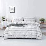 Grey Leopard Pattern 3-Piece Polyester Duvet Cover Set with 2 Pcs Pillowcases - Elegant Bedding Machine Washable