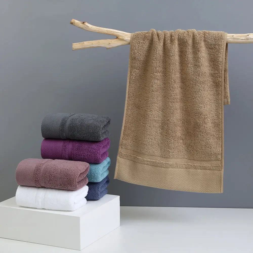 Grey Luxury 100% Cotton Face Towel Set - 3-Piece Thick & Absorbent Towels - Home & Garden > Bathroom Accessories > Bath