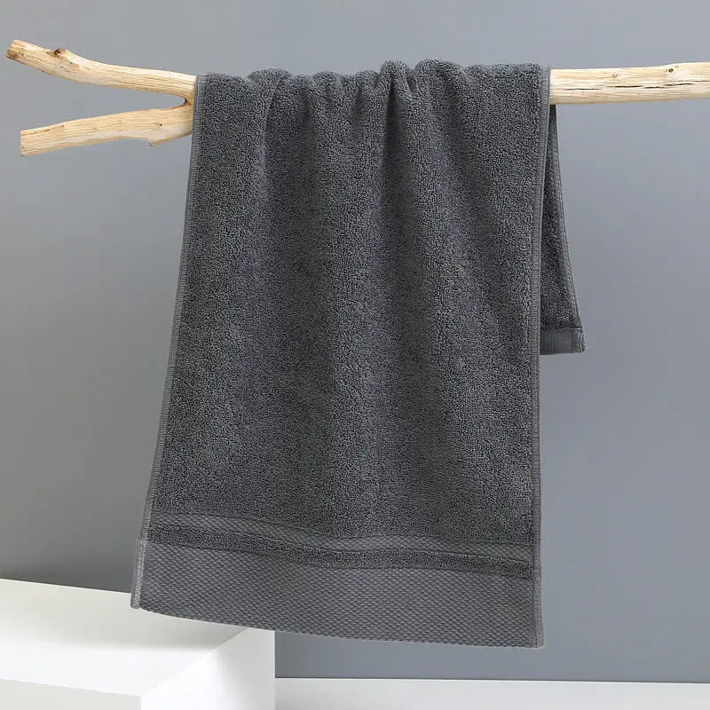 Grey Luxury 100% Cotton Face Towel Set - 3-Piece Thick & Absorbent Towels - Home & Garden > Bathroom Accessories > Bath