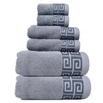 Grey Luxury Cotton Towel Set - 6-Piece Highly Absorbent Bath & Hand Towels - Home & Garden > Bathroom Accessories >