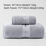 Grey Luxury Cotton Towel Set(Towel + Bath Towel) - Quick Dry Extra Thick & Absorbent Perfect for Bath & Beach - Home &