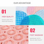 Grey Non-Slip Round Shower Foot Scrubber Mat - Soft Silicone Massage Pad for Foot Cleaning - Home & Garden > Bathroom
