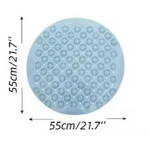 Grey Non-Slip Round Shower Foot Scrubber Mat - Soft Silicone Massage Pad for Foot Cleaning - Home & Garden > Bathroom