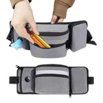 Grey Portable Dog Training Bag - Multi-Function Pet Snack Pouch Waste Bag Holder and Training Waist Bag for Dog Walking