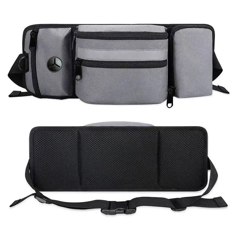 Grey Portable Dog Training Bag - Multi-Function Pet Snack Pouch Waste Bag Holder and Training Waist Bag for Dog Walking