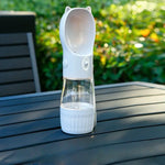 Grey Portable Pet Water and Food Bottle 250ML Water and 180ML Food Capacity Leak-Proof Design - Pet Care > Cat Supplies