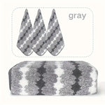 Grey Premium Coral Fleece Towel Set - 1 Bath Towel (88x170cm) + 3 Hand Towels (35x35cm) - Soft Absorbent