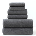 Grey Premium Cotton Towel Set - 6 Pieces Soft & Absorbent Bath Towels for Adults - Home & Garden > Bathroom Accessories