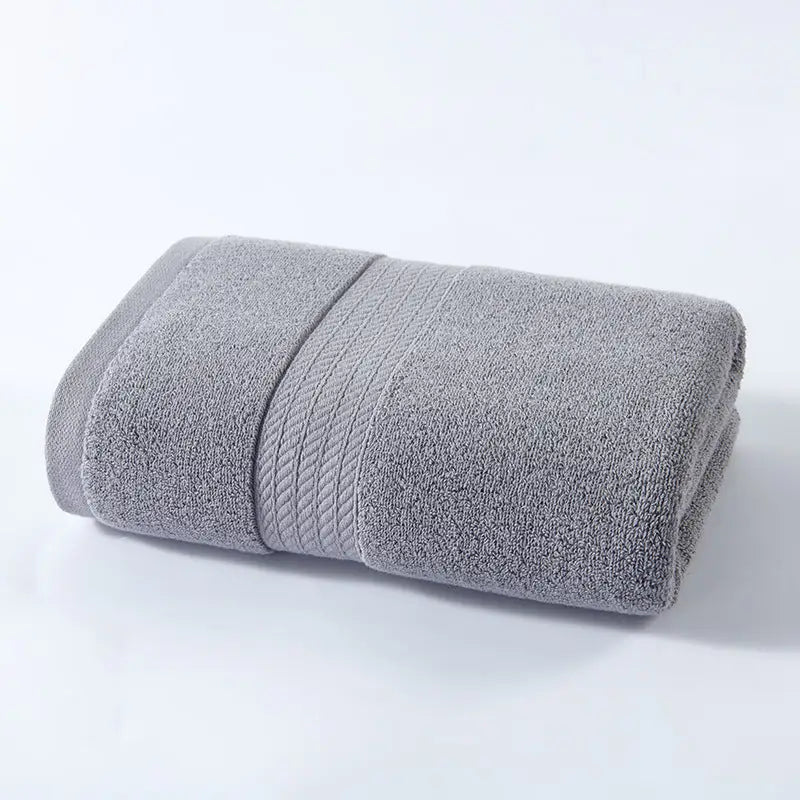 Grey Premium Thick Cotton Bath Towel for Adults - Soft and Absorbent Bathroom Towel - Home & Garden > Bathroom
