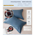 Grey Pure Cotton Flannel Pillowcase Set - Soft Thickened Solid Color (Pair 48x74cm) - Home & Garden > Bedding >