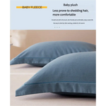 Grey Pure Cotton Flannel Pillowcase Set - Soft Thickened Solid Color (Pair 48x74cm) - Home & Garden > Bedding >