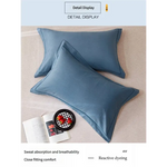 Grey Pure Cotton Flannel Pillowcase Set - Soft Thickened Solid Color (Pair 48x74cm) - Home & Garden > Bedding >