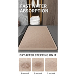 Grey Quick Dry Bathroom Rug - Non-Slip PVC Foam Super Absorbent 40x60cm - Home & Garden > Bathroom Accessories > Bath