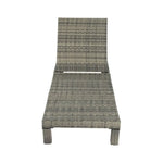 Grey Rattan Sunbed with Adjustable Recline - Furniture > Outdoor