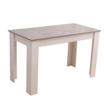 Grey Rectangular Dining Table with 4x Blue Velvet Chairs - Furniture > Dining
