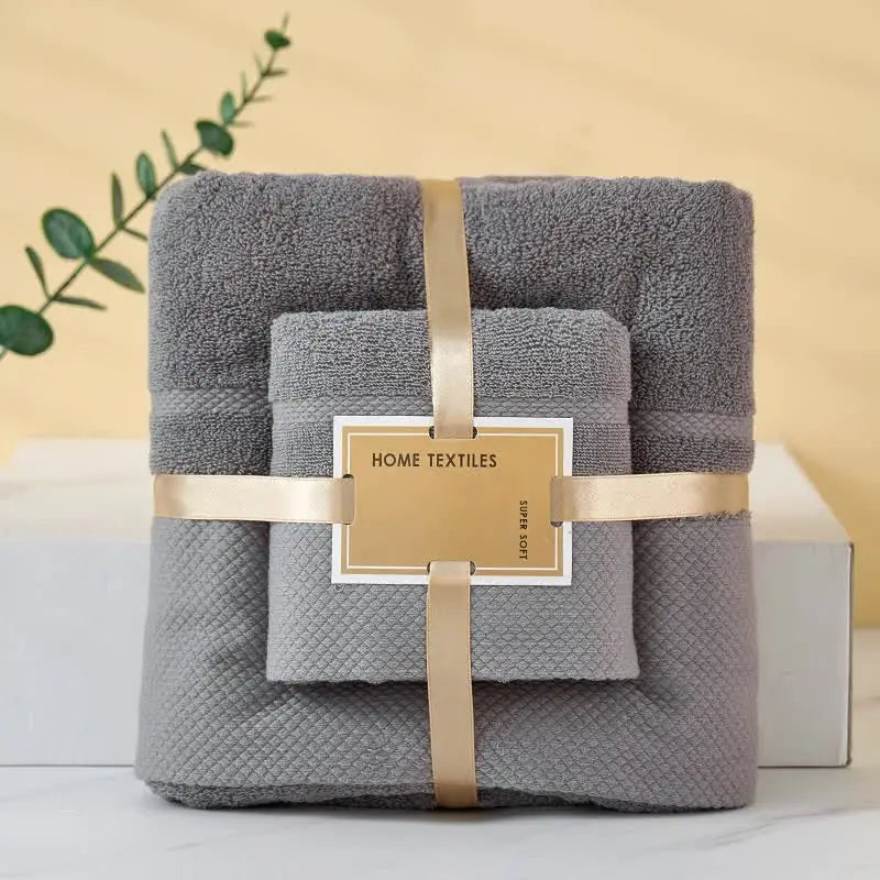 Grey Soft and Absorbent Towel Set -Wrap Towel and Bath Towel Set for Ultimate Comfort Bath towel 140*70cm face towel