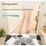 Grey Stone Bath Mat - Super Absorbent Non-Slip Bathroom Floor Mat - 40x60cm - Home & Garden > Bathroom Accessories >