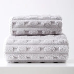 Grey Thickened Coral Fleece Towel Set Large Bath Towel & Face Towel Combo Soft & Absorbent Towels for Home Use - Home &