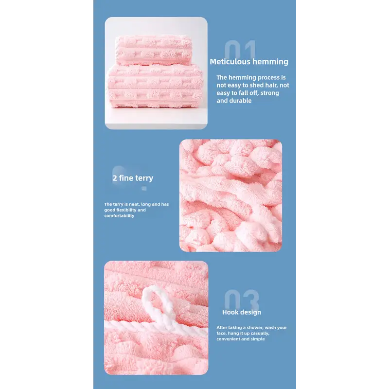 Grey Thickened Coral Fleece Towel Set Large Bath Towel & Face Towel Combo Soft & Absorbent Towels for Home Use - Home &