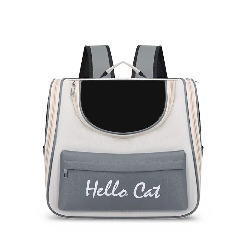 Grey Transparent Pet Carrier Backpack for Cats and Small Dogs - Pet Care > Cat Supplies > Cat Carriers & Crates