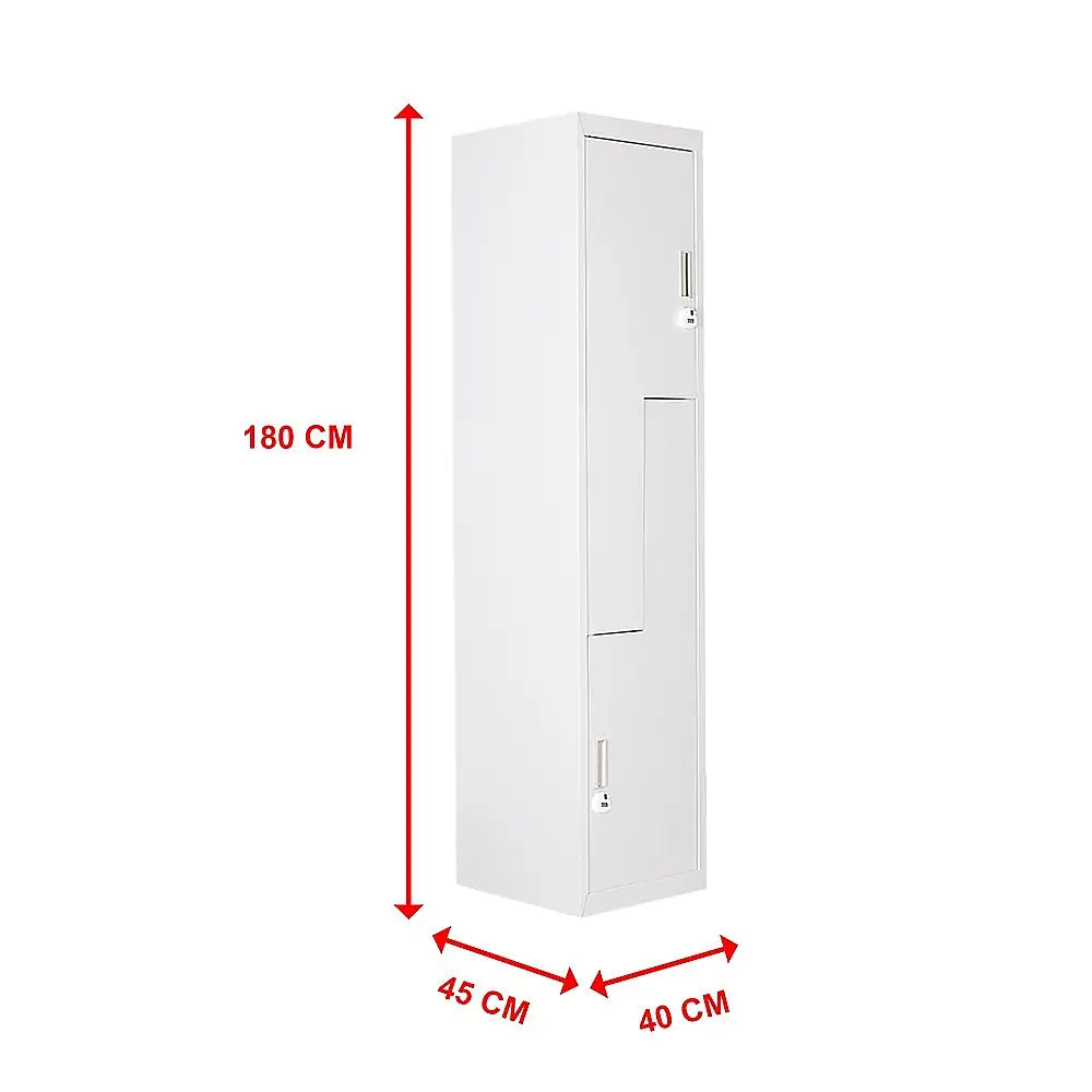Grey Two-Door L-shaped Office Gym Shed Storage Lockers - Furniture > Office