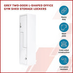 Grey Two-Door L-shaped Office Gym Shed Storage Lockers - Furniture > Office