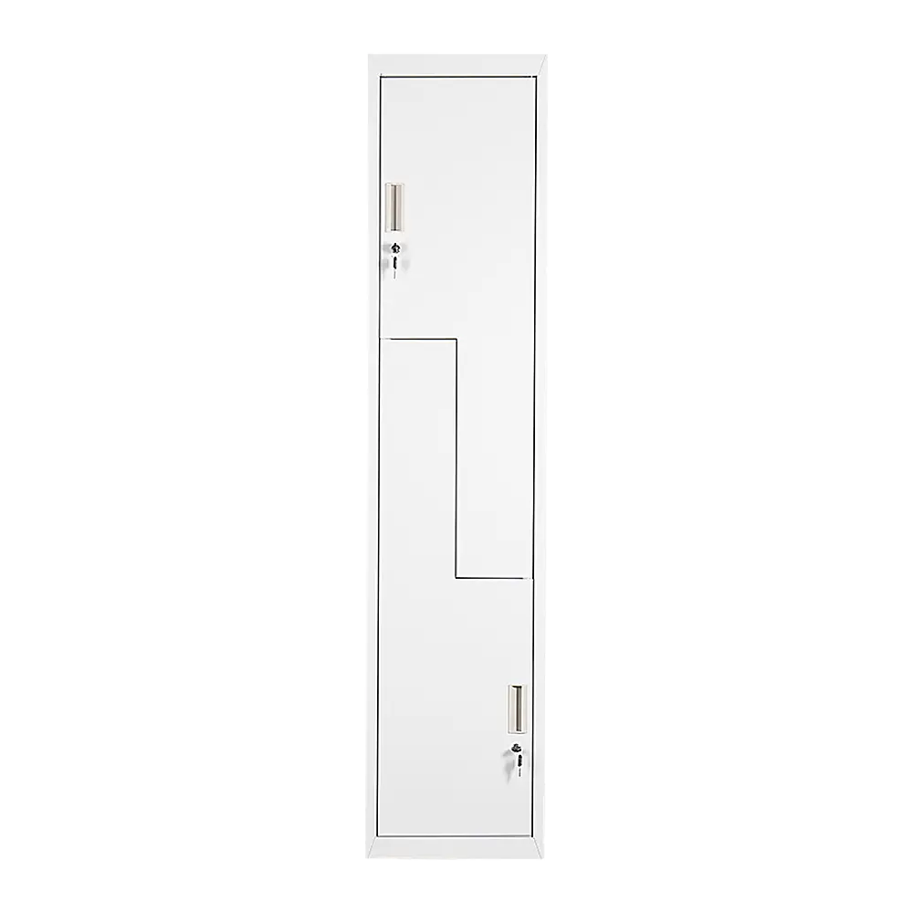 Grey Two-Door L-shaped Office Gym Shed Storage Lockers - Furniture > Office