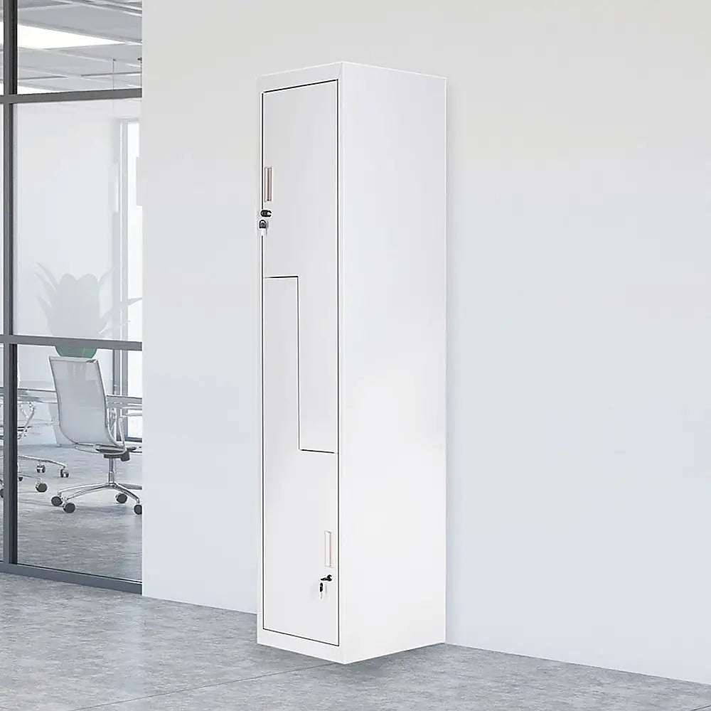 Grey Two-Door L-shaped Office Gym Shed Storage Lockers - Furniture > Office