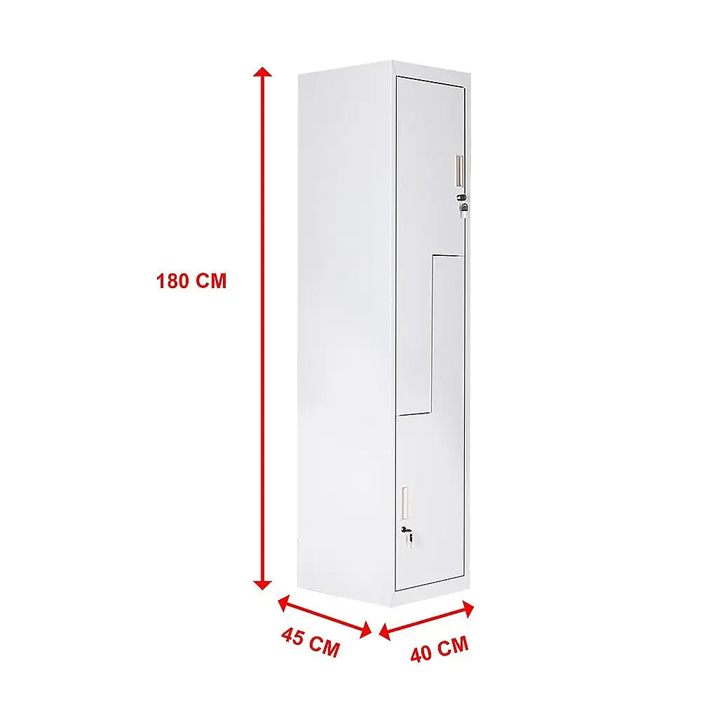 Grey Two-Door L-shaped Office Gym Shed Storage Lockers - Furniture > Office