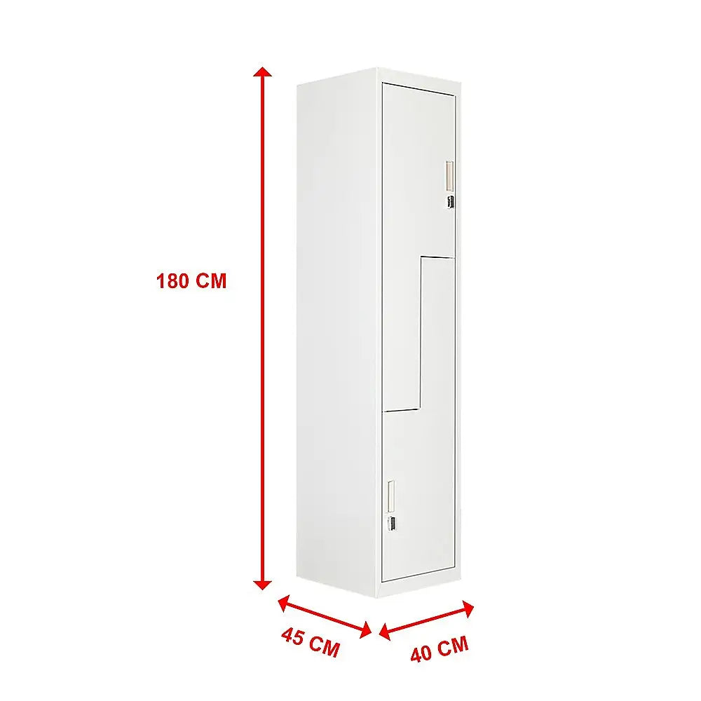 Grey Two-Door L-shaped Office Gym Shed Storage Lockers - Furniture > Office