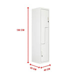 Grey Two-Door L-shaped Office Gym Shed Storage Lockers - Furniture > Office