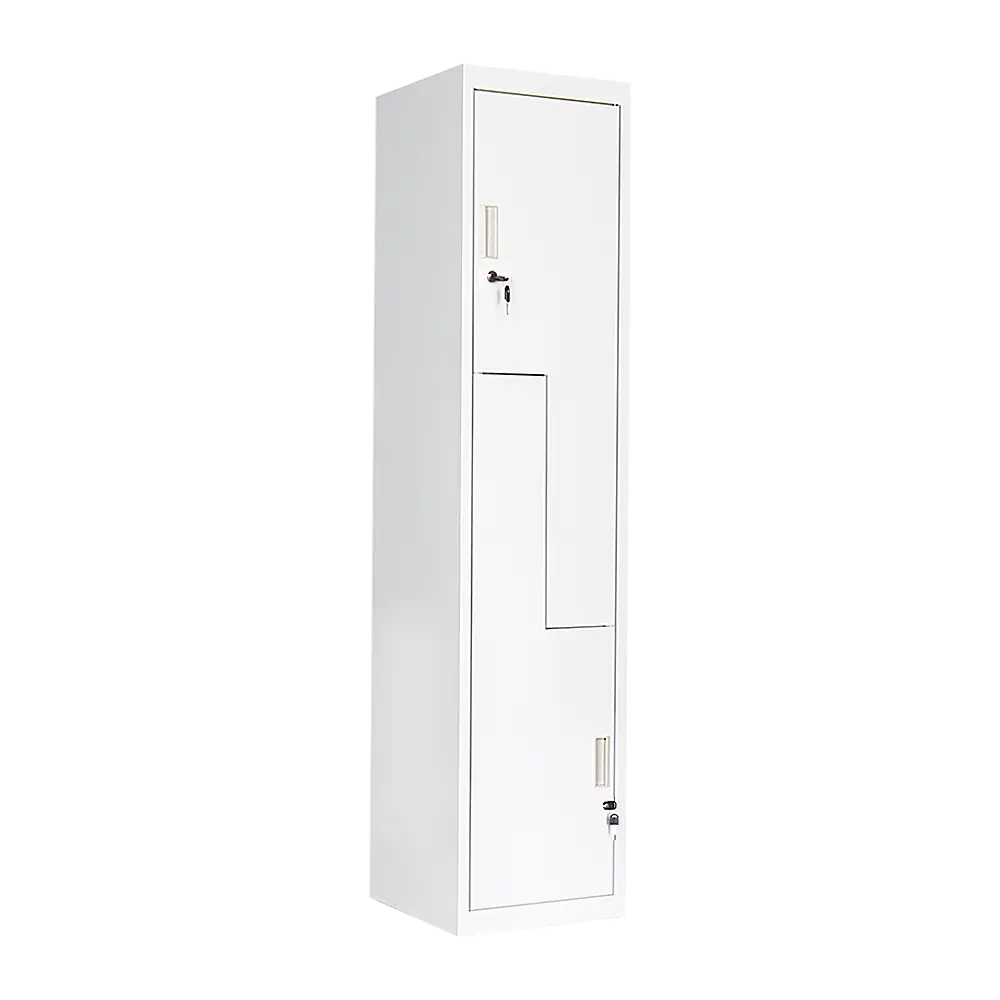Grey Two-Door L-shaped Office Gym Shed Storage Lockers - Furniture > Office